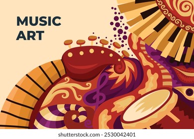 Vector illustration colorful music poster banner background