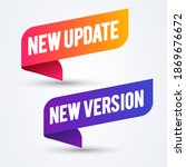 Vector Illustration Colorful New Update And Version Banner