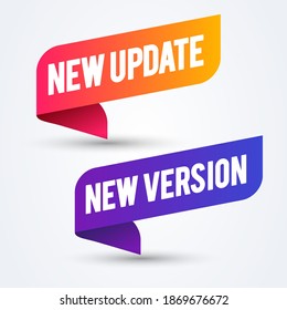 Vector Illustration Colorful New Update And Version Banner