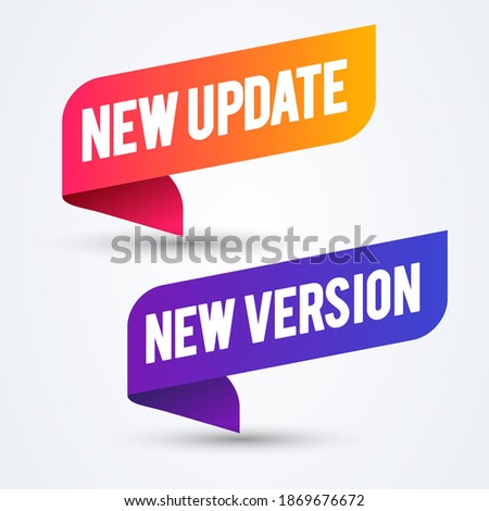 Vector Illustration Colorful New Update And Version Banner