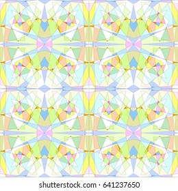 Vector illustration. Colorful ornament, like a kaleidoscope. Seamless pattern.