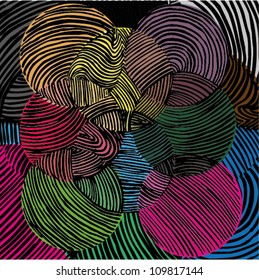 Vector illustration of colorful ornamental circle drawing.