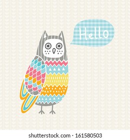 Vector illustration with colorful owl