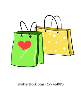 vector illustration of colorful packaging from store