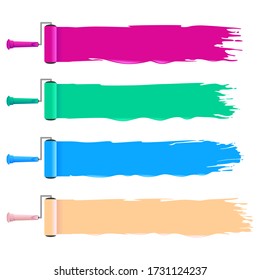 Vector illustration of colorful paint rollers splash.