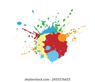 Ilustración vectorial de salpicaduras pintadas de colores