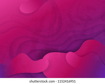 Vector illustration of colorful paper art style with  fluid shape and wave design. Modern abstract background.