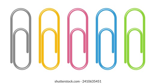 Vector illustration of colorful paper clips