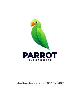 Vector illustration of colorful parrot icon.