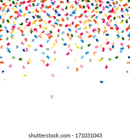 Vector Illustration of a Colorful Party Background with Confetti