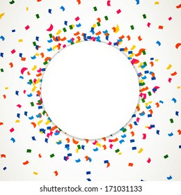 Vector Illustration of a Colorful Party Background with Confetti