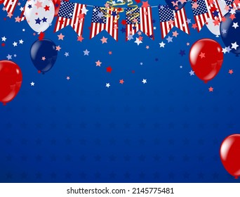 Vector Illustration of a Colorful Party Background holiday decorations, picturesque flags, pennants. for parties or celebrations