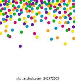 Vector Illustration of a Colorful Party Background with Confetti