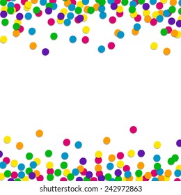 Vector Illustration of a Colorful Party Background with Confetti