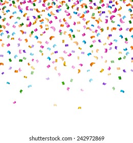 Vector Illustration of a Colorful Party Background with Confetti