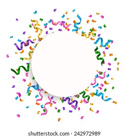 Vector Illustration of a Colorful Party Background with Confetti