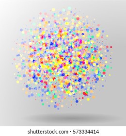 Vector Illustration of a Colorful Party Background with Confetti. 