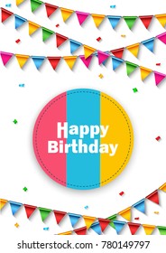 Vector illustration of Colorful party flags on white background