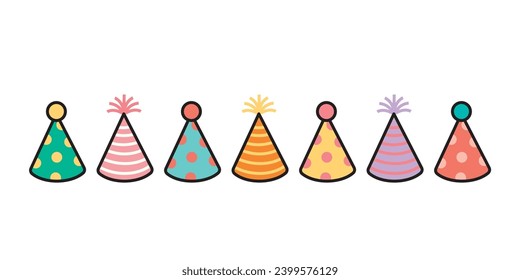 Vector illustration of colorful party hat