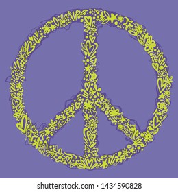 Vector illustration of colorful peace symbol