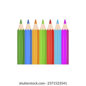Vector illustration of colorful pencils on a white background