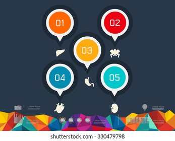 vector illustration of colorful pins