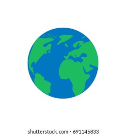Vector illustration. Colorful planet earth icon.