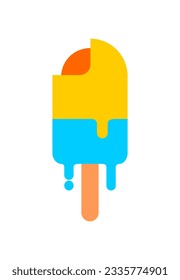 vector illustration of colorful popsicle icon on white background