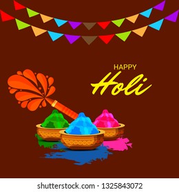 Vector illustration of a Colorful Promotional Background for Festival of Colors Holi Celebration.
