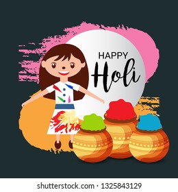 Vector illustration of a Colorful Promotional Background for Festival of Colors Holi Celebration.