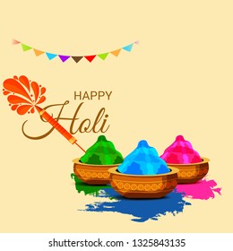 Vector illustration of a Colorful Promotional Background for Festival of Colors Holi Celebration.