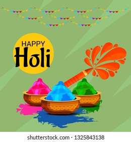 Vector illustration of a Colorful Promotional Background for Festival of Colors Holi Celebration.
