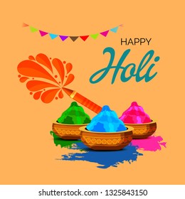 Vector illustration of a Colorful Promotional Background for Festival of Colors Holi Celebration.