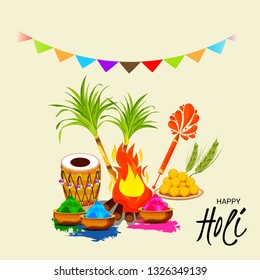 Vector illustration of a Colorful Promotional Background for Festival of Colors Holi Celebration.