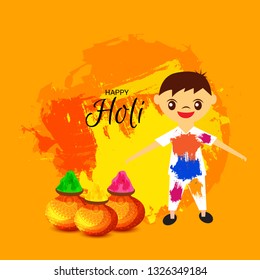 Vector illustration of a Colorful Promotional Background for Festival of Colors Holi Celebration.