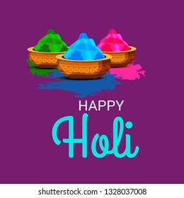 Vector illustration of a Colorful Promotional Background for Festival of Colors Holi Celebration.