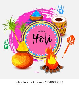 Vector illustration of a Colorful Promotional Background for Festival of Colors Holi Celebration.