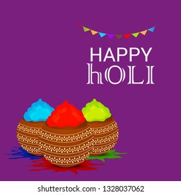 Vector illustration of a Colorful Promotional Background for Festival of Colors Holi Celebration.