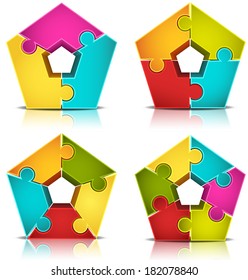 Vector illustration of colorful puzzle.