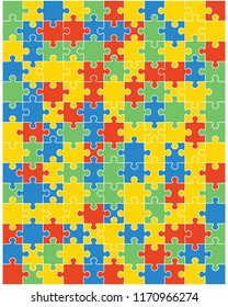 Vector illustration of colorful puzzle, separate pieces