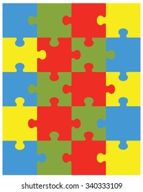 Vector illustration of colorful puzzle, separate pieces