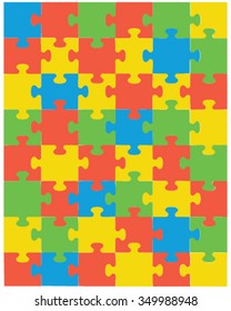 Vector illustration of colorful  puzzle, separate pieces