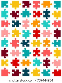 Vector illustration of colorful puzzle, separate pieces