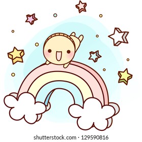 Una ilustración vectorial del arcoiris colorido