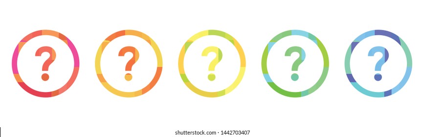 vector illustration of colorful rainbow question marks equality tolerance and human rights problems horizontal banner