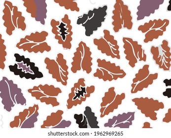 Vector illustration of colorful random arranged foliage