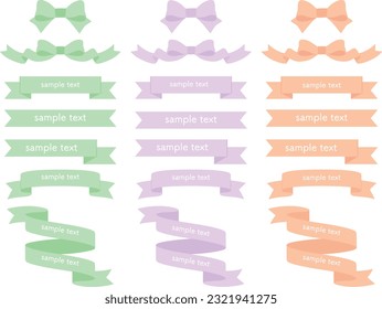 Vector illustration of colorful ribbon frame