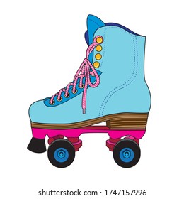 Vector illustration of a colorful roller-skate