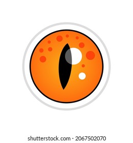 vector illustration of colorful round chameleon eyes, simple flat design