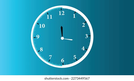 Ilustración vectorial colorido reloj redondo bello diseño aislado en el fondo de los pasos de color cian.